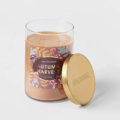 21.5oz Lidded Glass Jar 2-Wick Autumn Harvest Candle - Opalhouse™ 4 21.5oz Lidded Glass Jar 2-Wick Autumn Harvest Candle - Opalhouse™ - Image 2