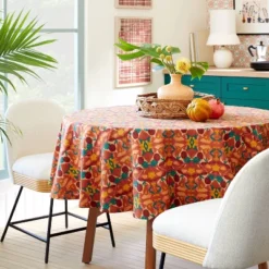 Opalhouse 23 70" Cotton Calling In The Abundance Round Tablecloth With Tassels - Opalhouse™ Designed With Jungalow™