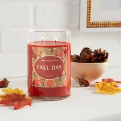 Opalhouse 33 21.5oz Lidded Glass Jar 2-Wick Fall Day Candle - Opalhouse™