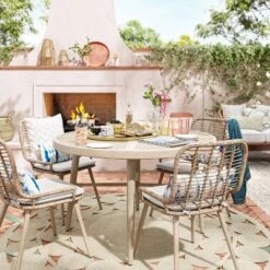 Leona 46" Round Crushed Bamboo Stamped Steel Top Patio Dining Table - Opalhouse™ 6 Leona 46" Round Crushed Bamboo Stamped Steel Top Patio Dining Table - Opalhouse™ -Opalhouse GUEST f04b764c a584 4bfe b9ea 6c0ea8ed5c2c